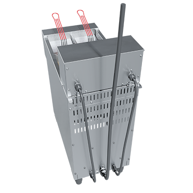 FRITADEIRA ELÉTRICA SPLIT ZONA FRIA 2x14L INOX 16000W 220V TRIFÁSICA FE28S SKYMSEN - Foto 6
