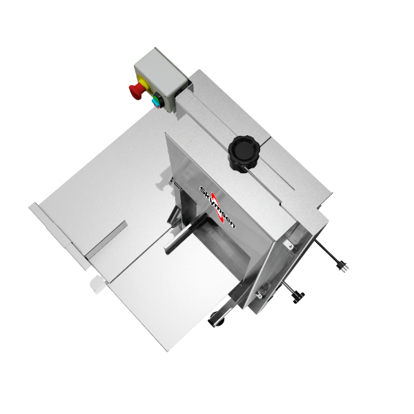 SERRA FITA PARA CARNE INOX COM EMPURRADOR MESA MÓVEL REGULADOR DE CORTE LÂMINA DE 2.820mm SL282 127V SKYMSEN - Foto 4