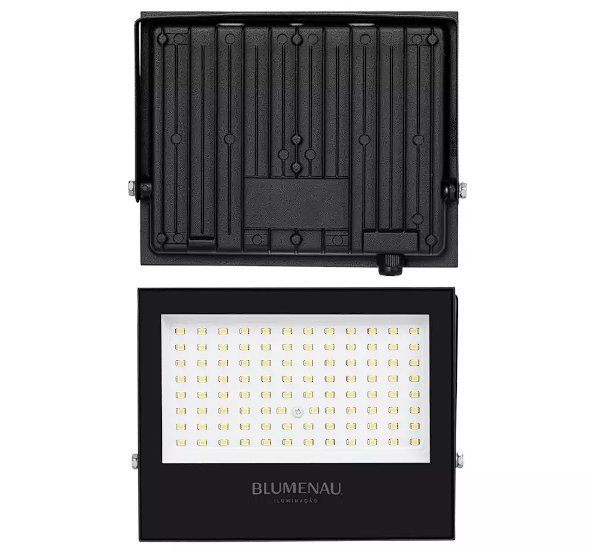 REFLETOR LED 100W 6500K IP66 BIVOLT PRETO BLUMENAU - Foto 4