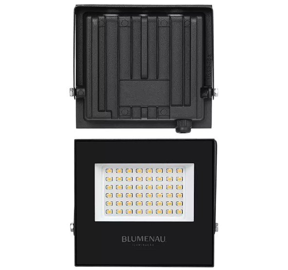 REFLETOR LED 50W 6500K IP66 BIVOLT PRETO BLUMENAU - Foto 4
