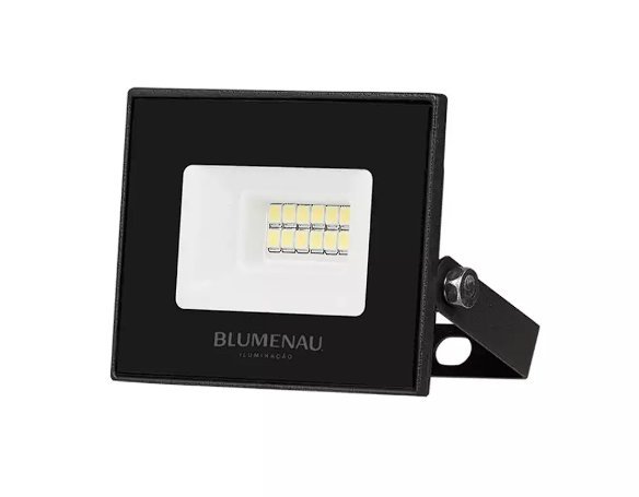 REFLETOR LED 10W 6500K IP66 BIVOLT PRETO BLUMENAU