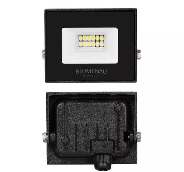 REFLETOR LED 10W 6500K IP66 BIVOLT PRETO BLUMENAU - Foto 2