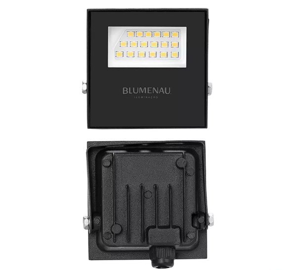 REFLETOR LED 20W 6500K IP66 BIVOLT PRETO BLUMENAU - Foto 4