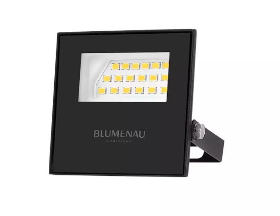 REFLETOR LED 20W 3000K IP66 BIVOLT PRETO BLUMENAU