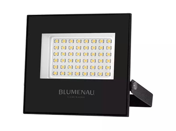 REFLETOR LED 50W 3000K IP66 BIVOLT PRETO BLUMENAU